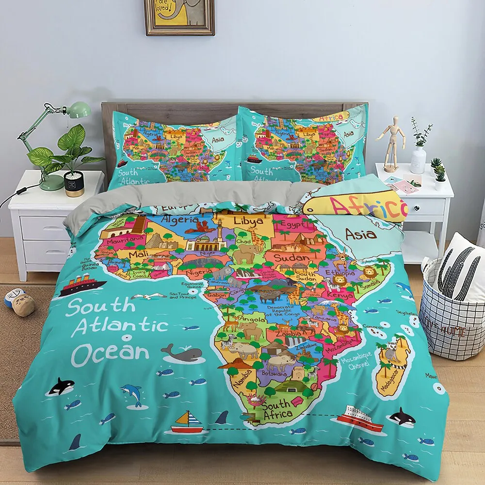 Premium World Map Bedding Set | Best Quality and Design