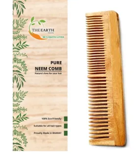 Pure Kacchi Neem Wood Comb Regular Double Teeth