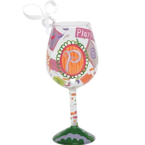 "P" Mini Wine Glass Ornament by Lolita®