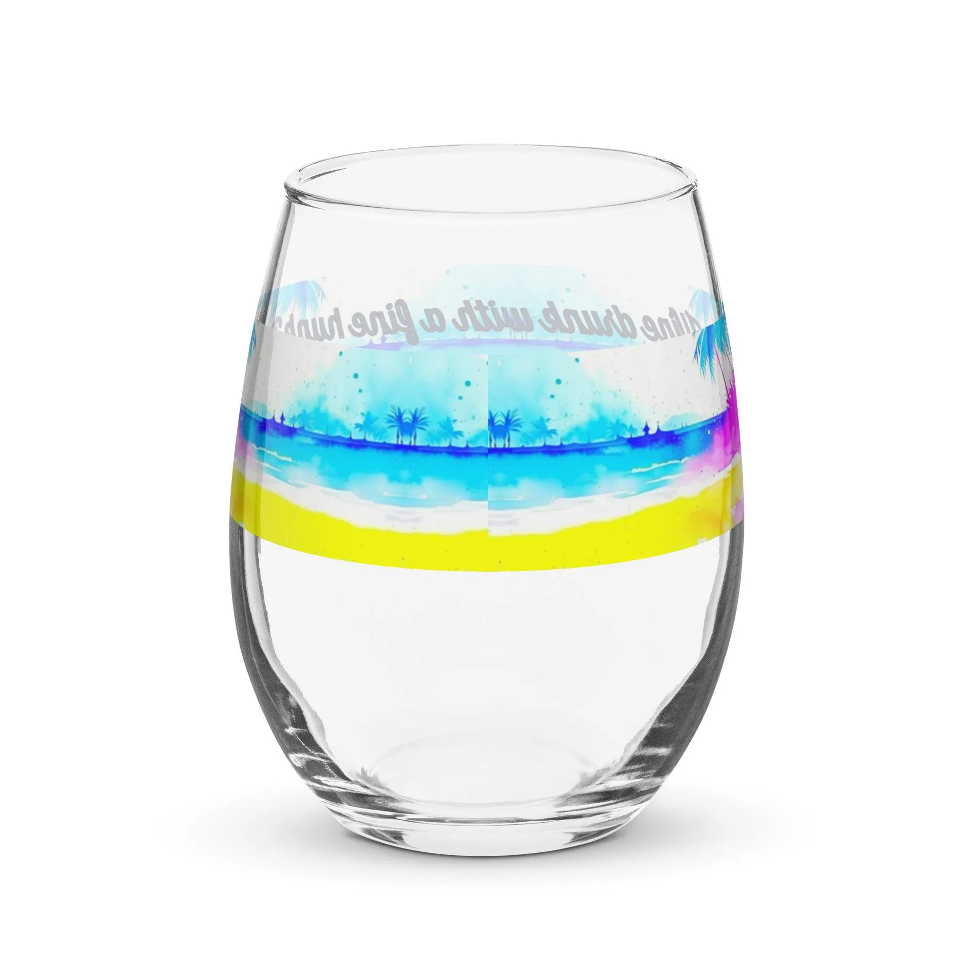 "Wine Drunk with a Fine Hunk" Stemless Wine Glass