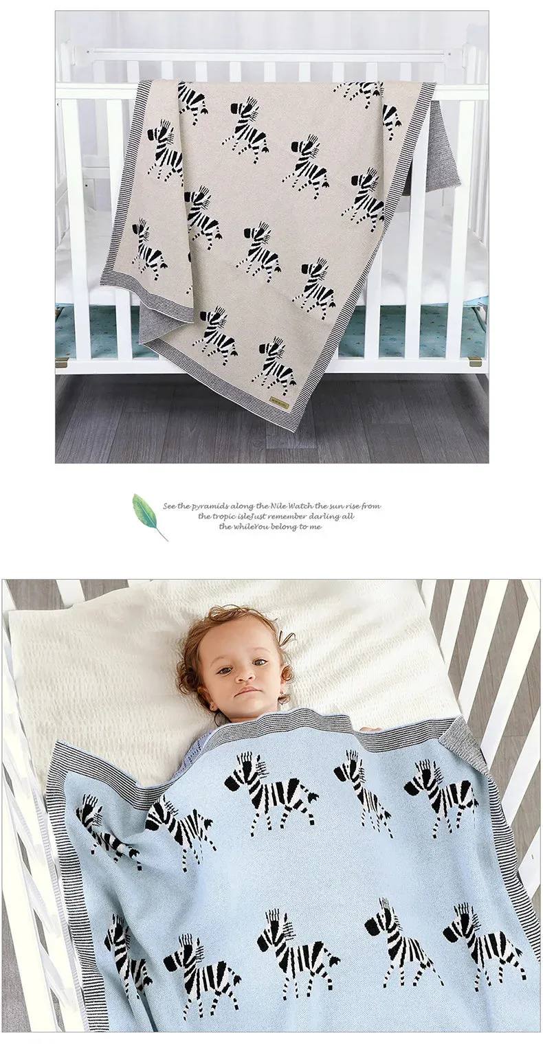 "Zebra Baby" Print Baby's Blanket