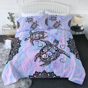 Rainbow Turtle Twist Comforter Set