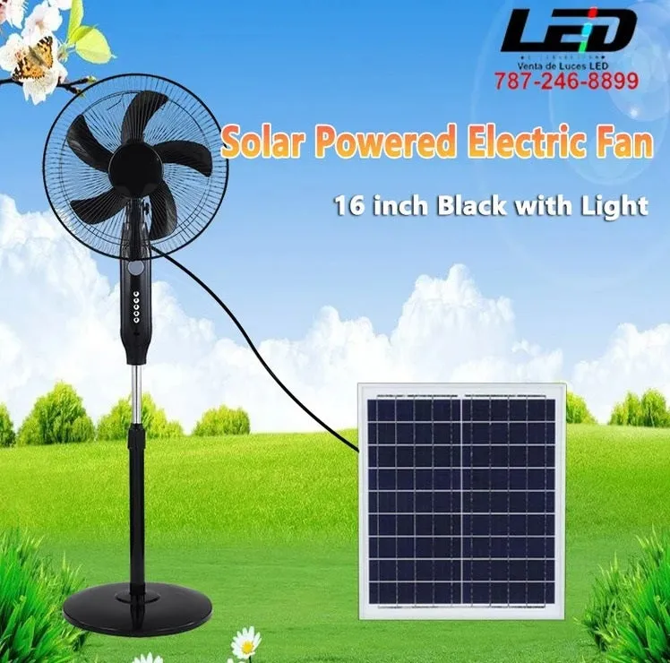 Rechargeable Solar Energy Fan, electric, with Solar Panel 25W