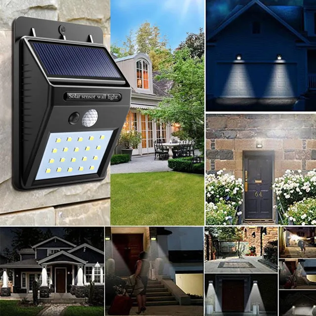 Rechargeable Solar Power LED Wall Light | PIR Motion Sensor