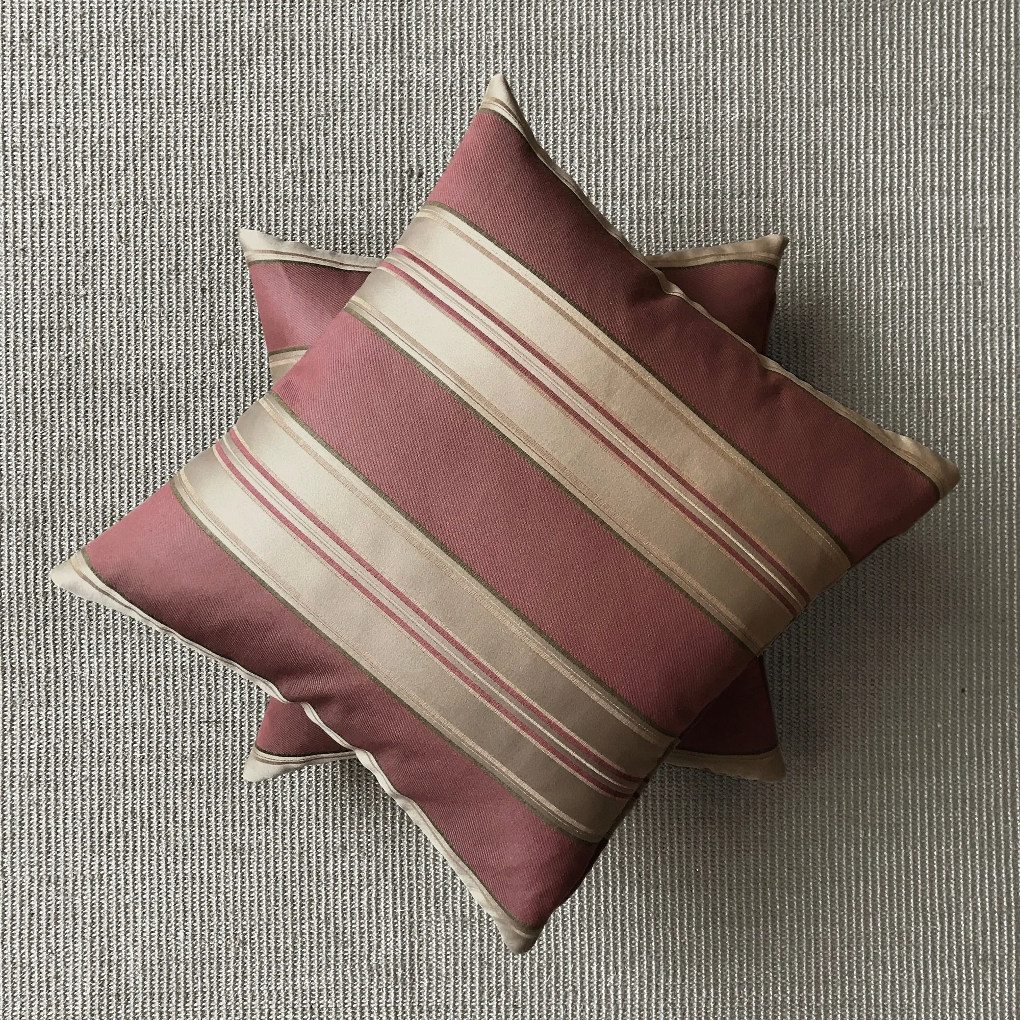 Red & Gold Traditional Striped Throw Pillow Cover 20x20