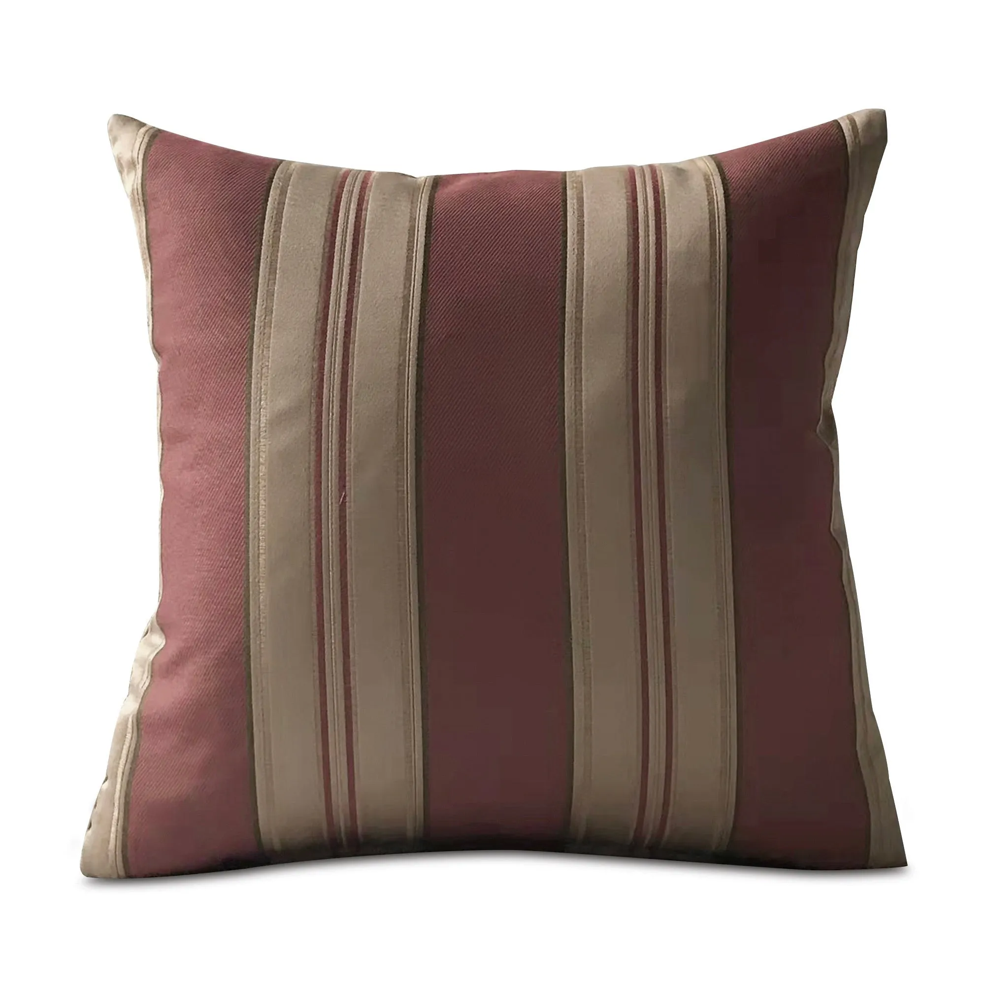 Red & Gold Traditional Striped Throw Pillow Cover 20x20