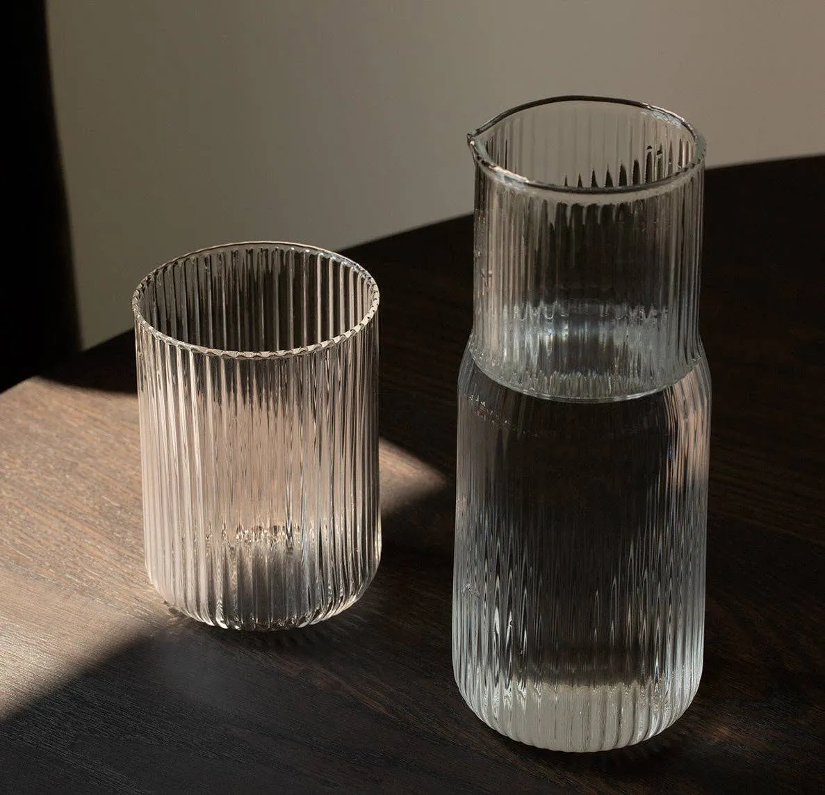 Ribbed Carafe - Clear