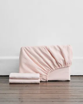 Rosewater 100% French Flax Linen Fitted Sheet Set