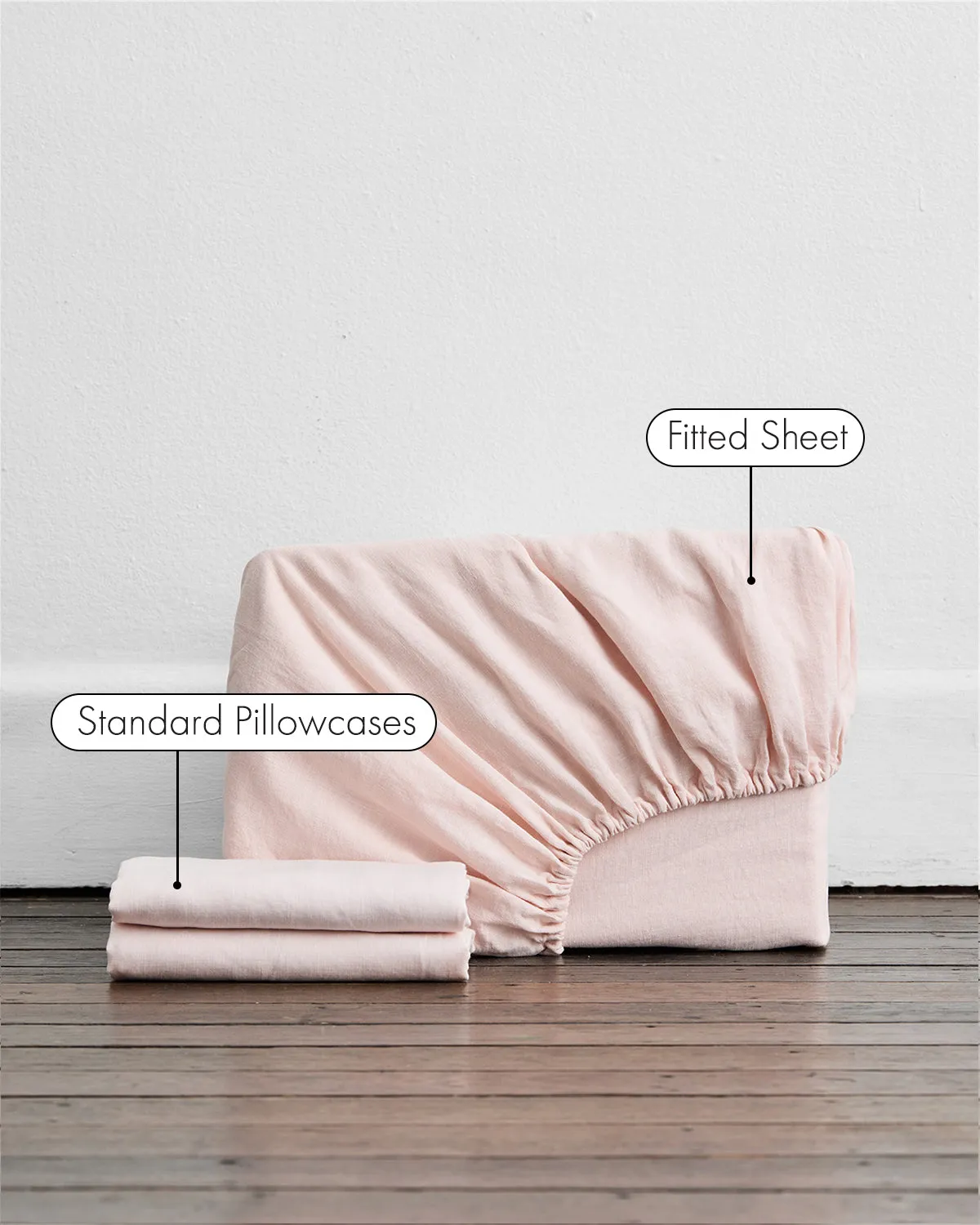 Rosewater 100% French Flax Linen Fitted Sheet Set