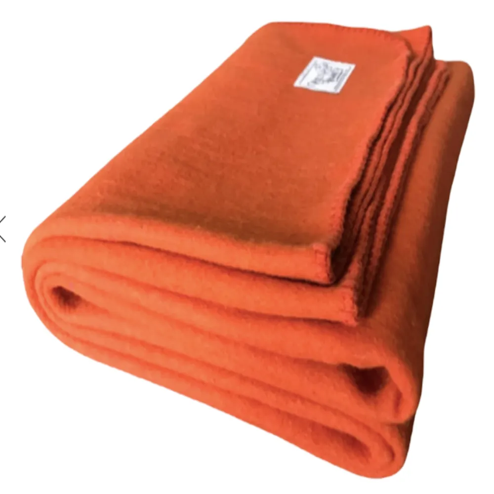 Rugged Orange Wool Blanket