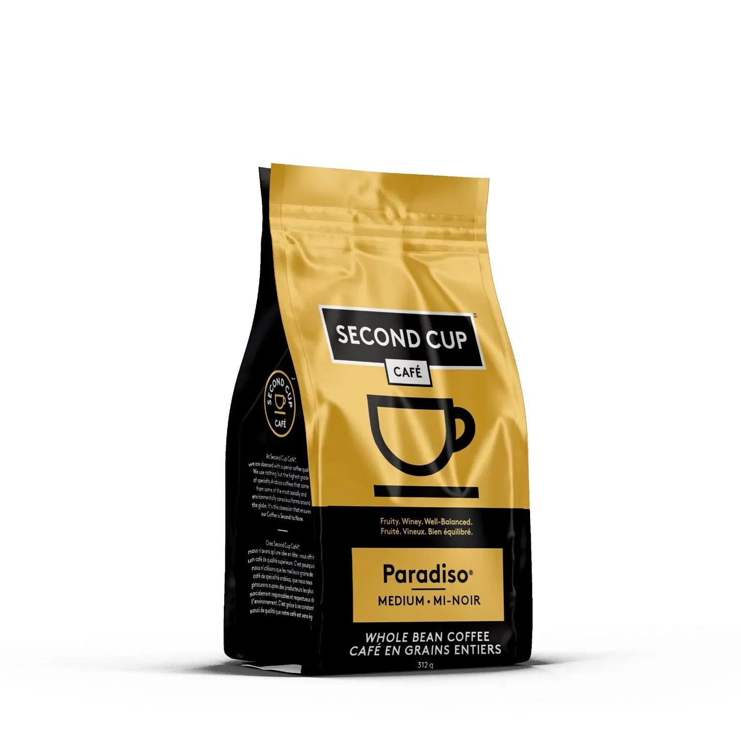 Second Cup Paradiso Medium Whole Bean Coffee, 312 g