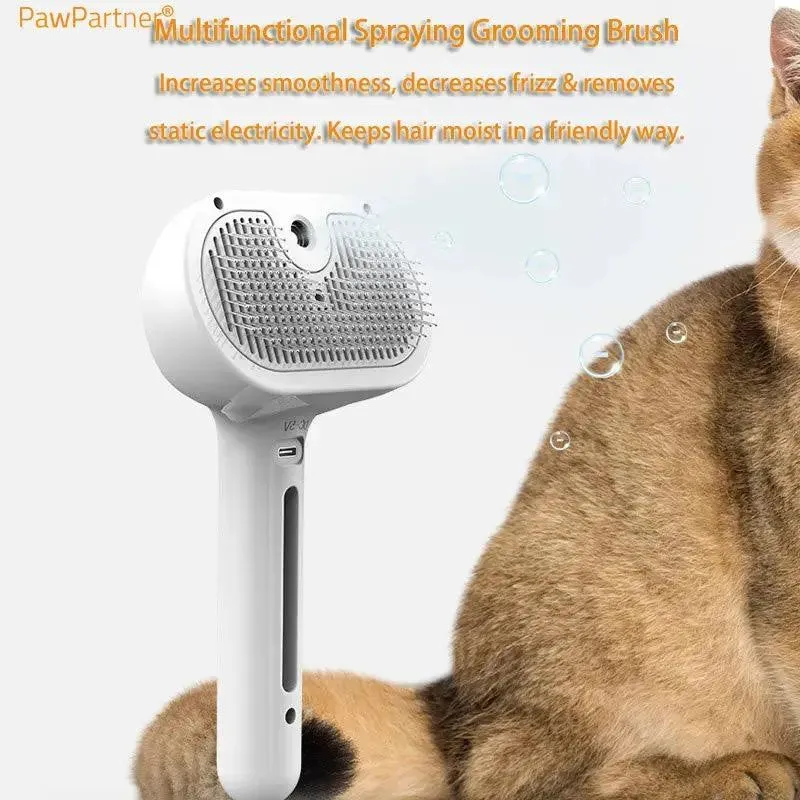 Self-Cleaning Pet Comb with Built-In Humidifier