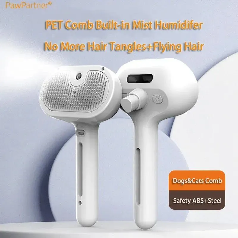 Self-Cleaning Pet Comb with Built-In Humidifier