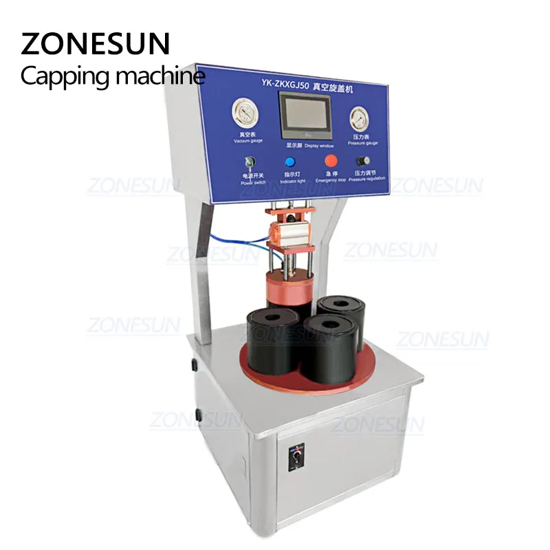 Semi Automatic Vacuum Bottle Capping Machine For Jam Jar Bottles