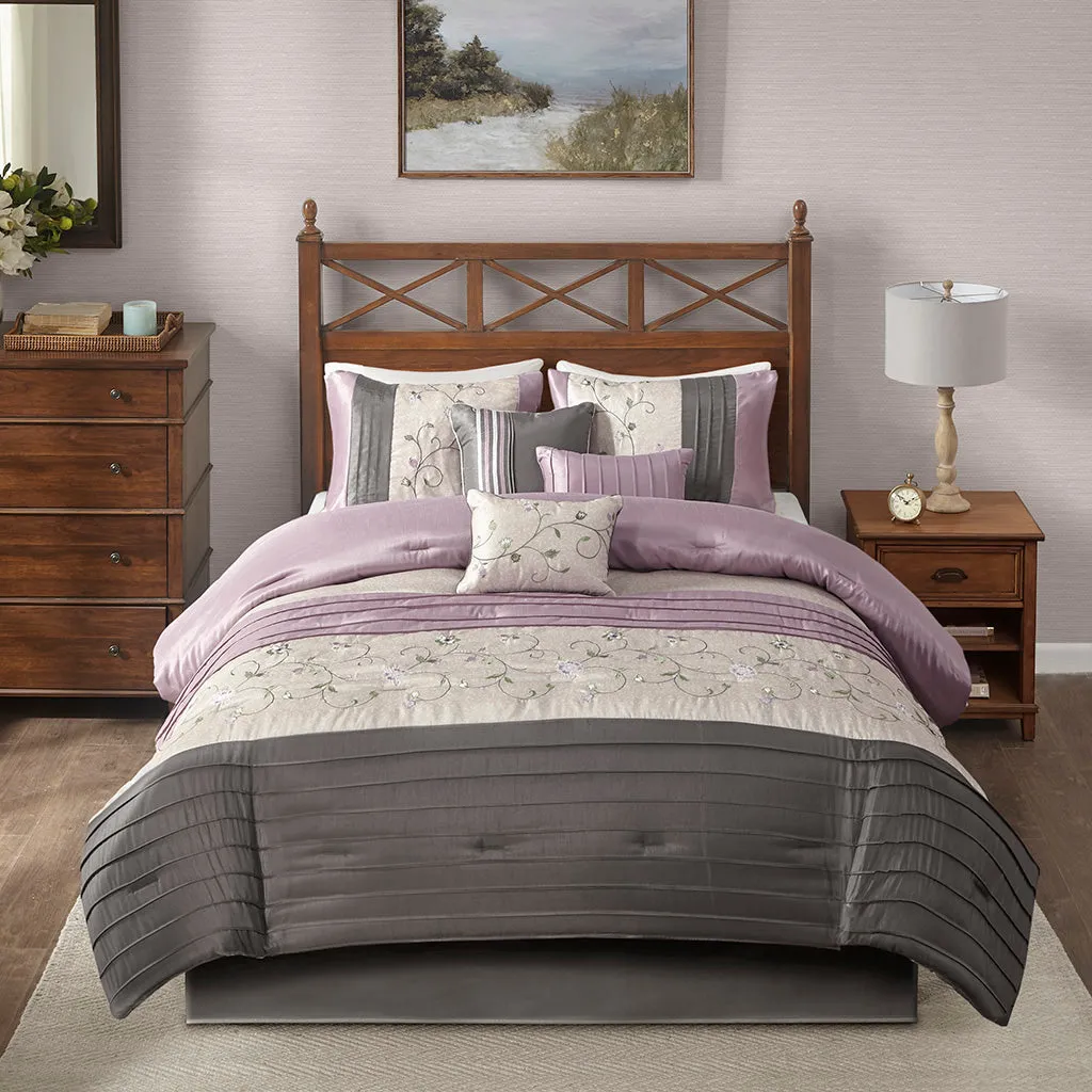 Serene Embroidered 7 Piece Comforter Set by Madison Park