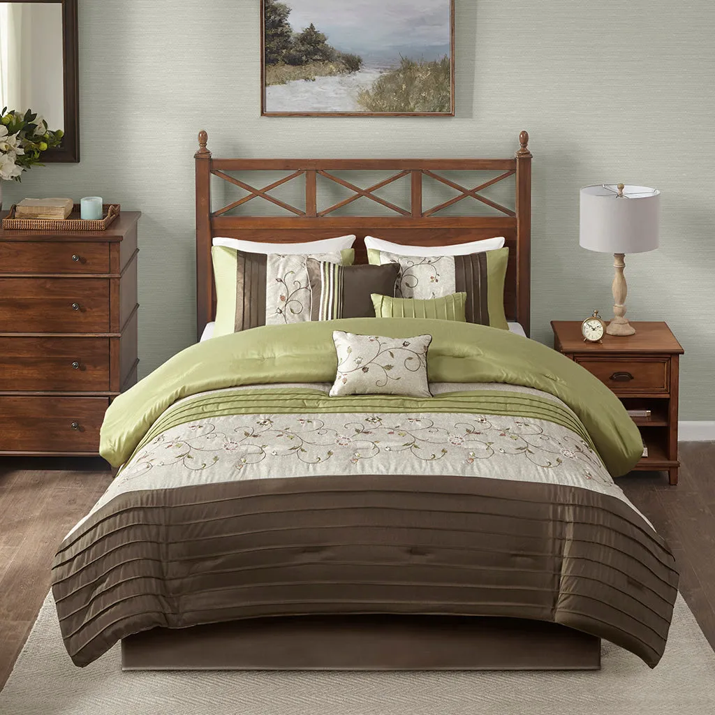 Serene Embroidered 7 Piece Comforter Set by Madison Park