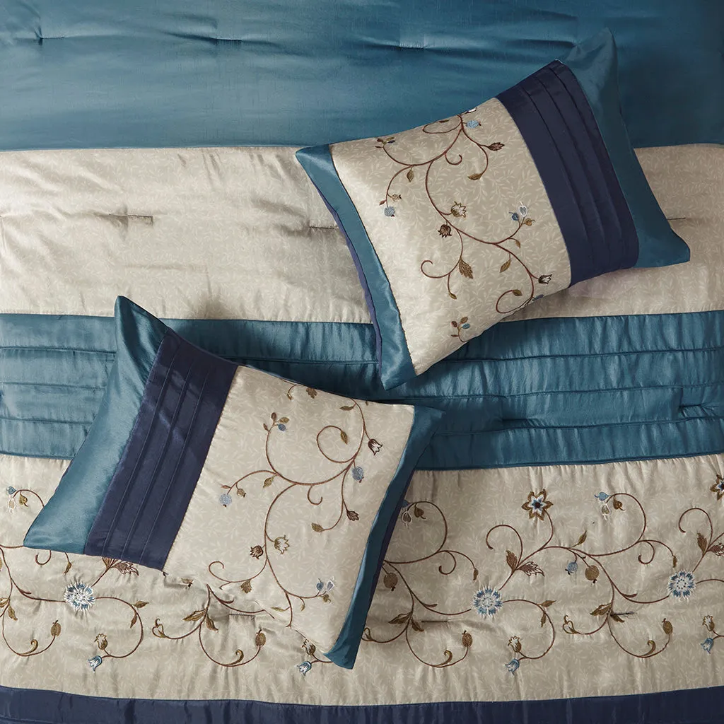 Serene Embroidered 7 Piece Comforter Set by Madison Park