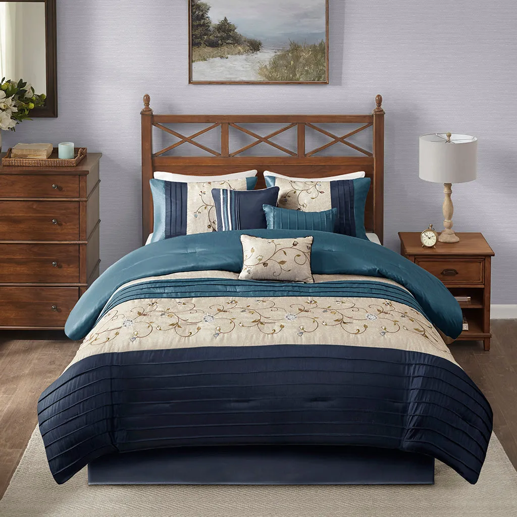 Serene Embroidered 7 Piece Comforter Set by Madison Park