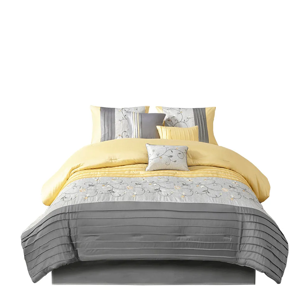 Serene Embroidered 7 Piece Comforter Set by Madison Park