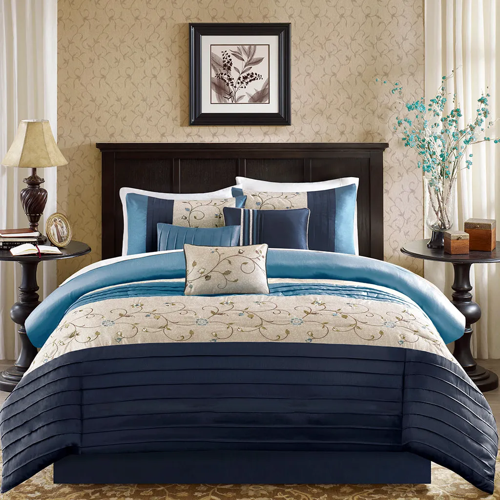 Serene Embroidered 7 Piece Comforter Set by Madison Park