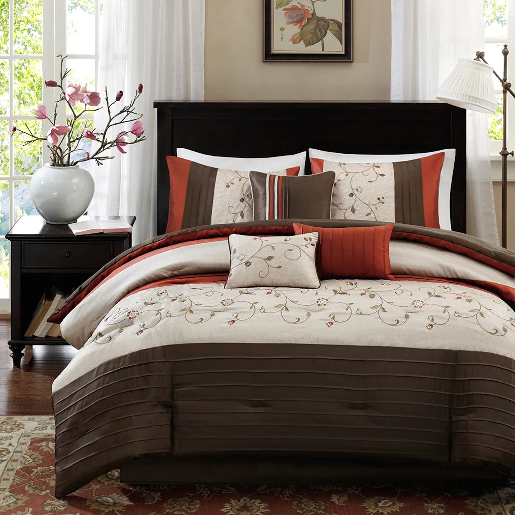 Serene Embroidered 7 Piece Comforter Set by Madison Park