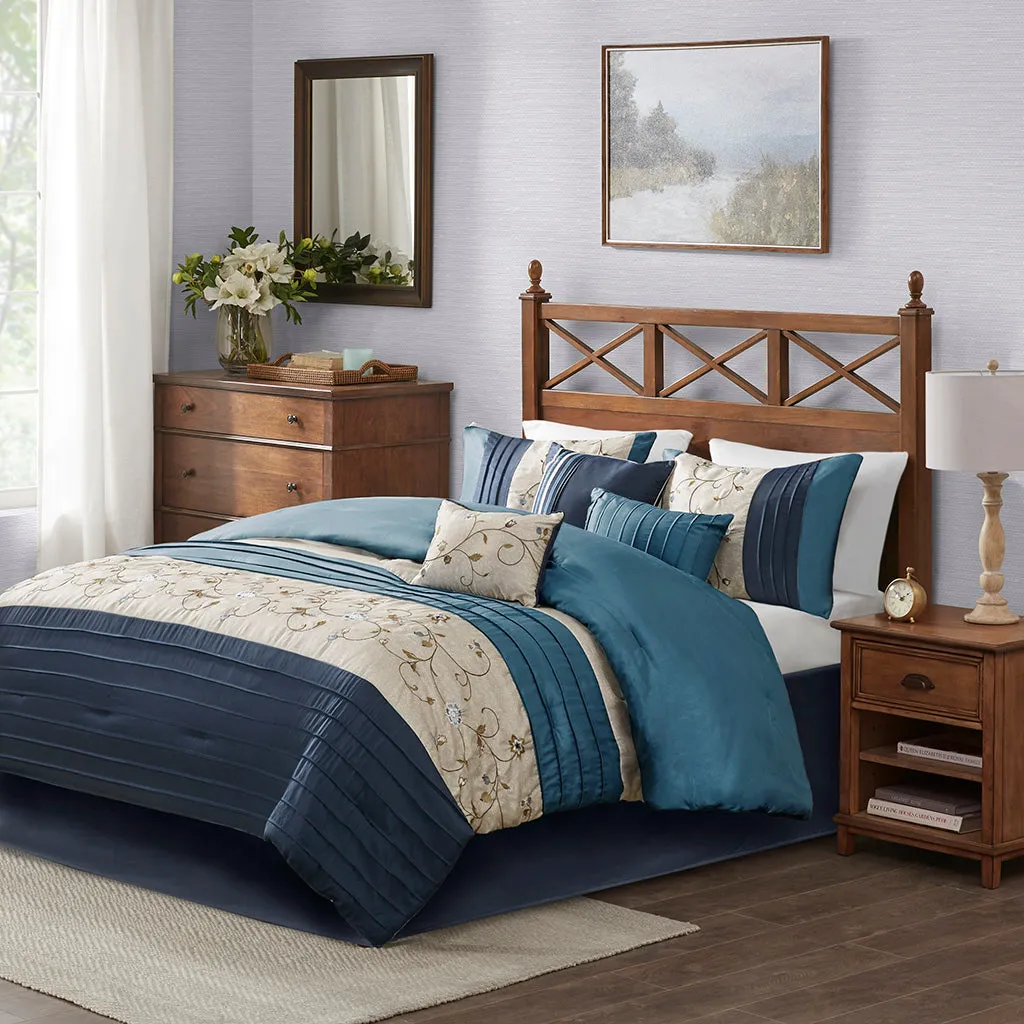 Serene Embroidered 7 Piece Comforter Set by Madison Park