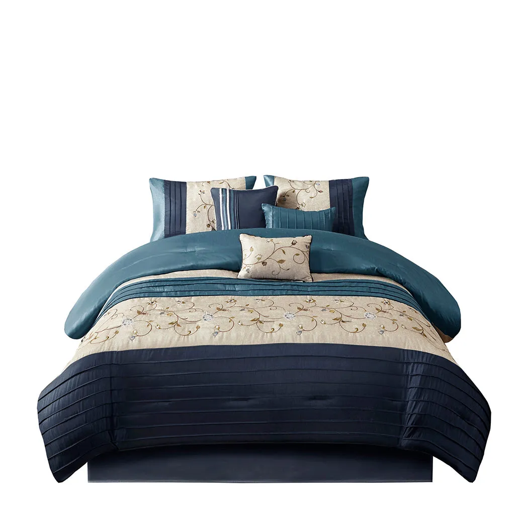 Serene Embroidered 7 Piece Comforter Set by Madison Park