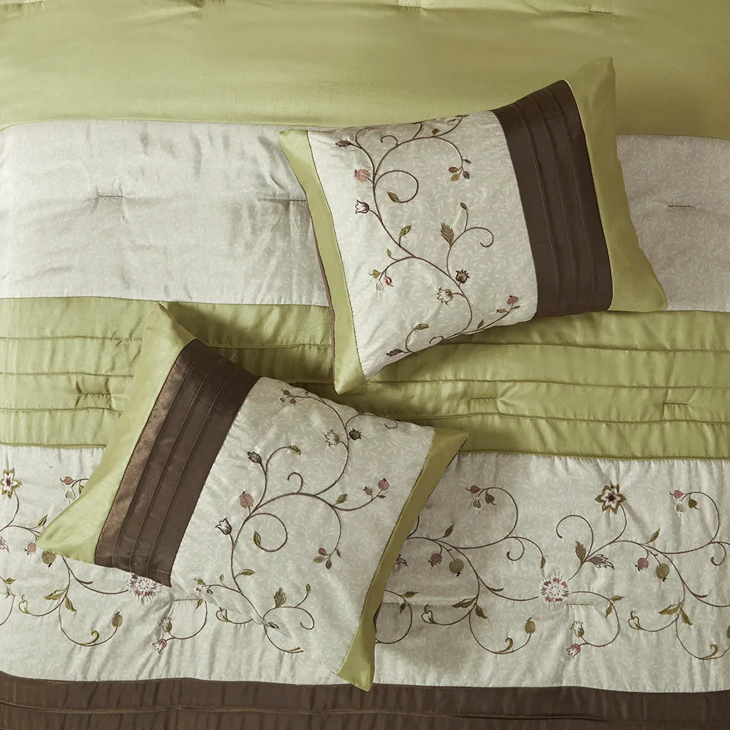 Serene Embroidered 7 Piece Comforter Set by Madison Park