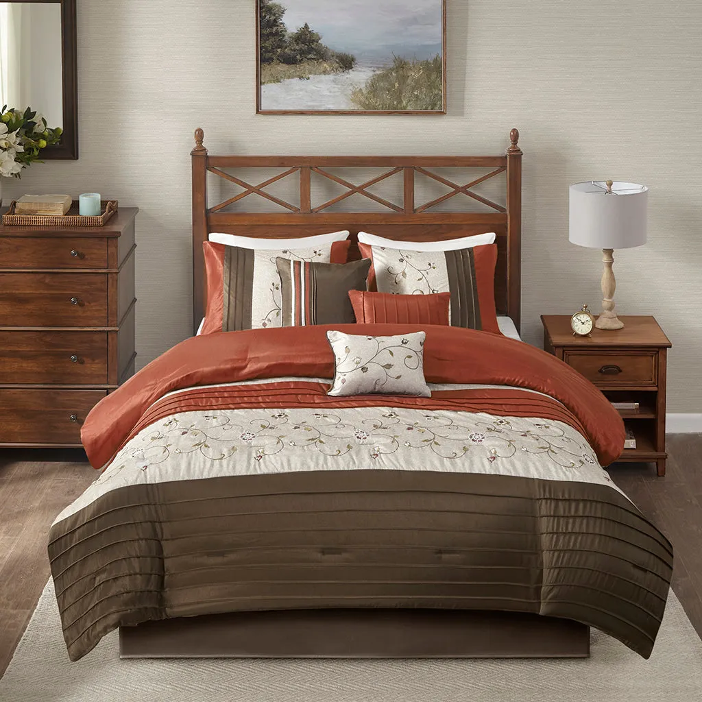 Serene Embroidered 7 Piece Comforter Set by Madison Park