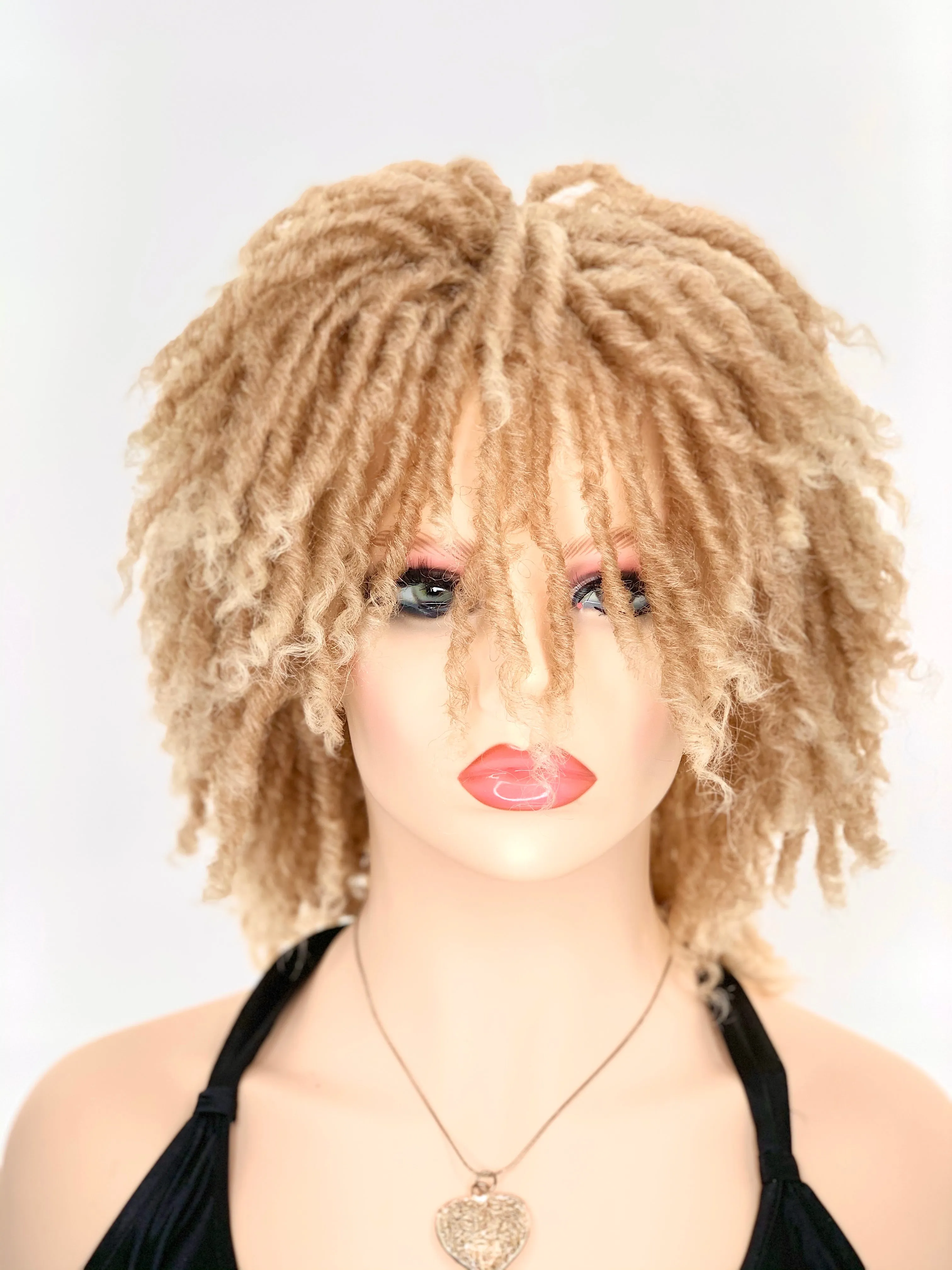 Short curly dreadlocks ombré 27/613 wig