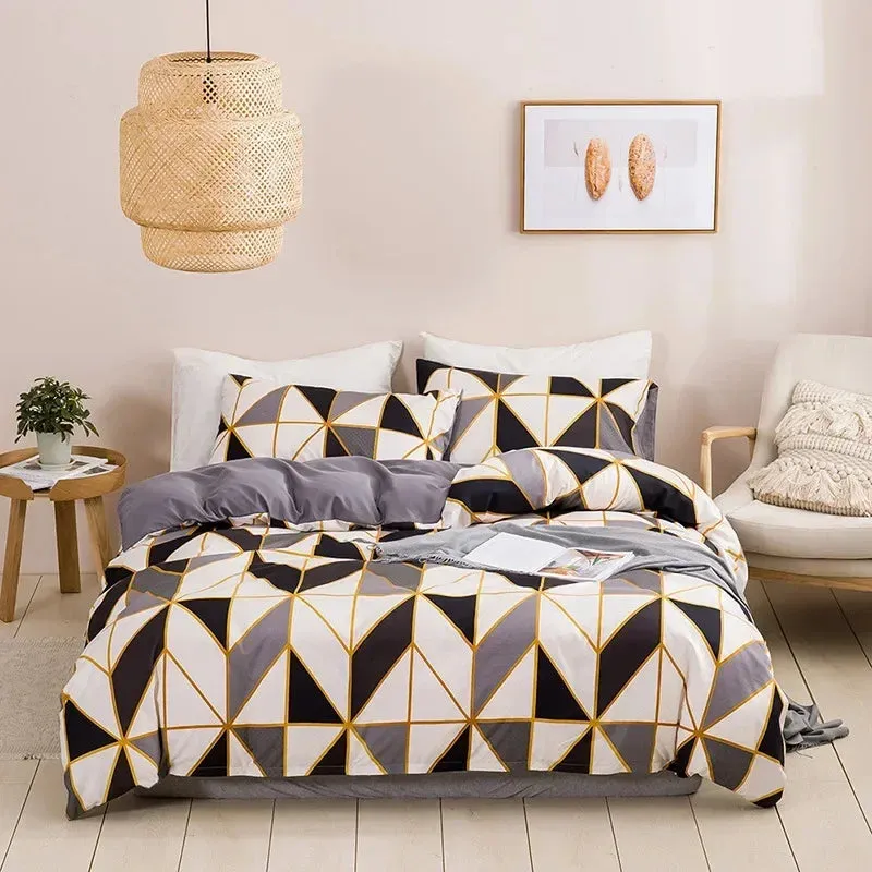 Soft Queen Bedding Set with King Duvet Cover – Affordable Single/Double Quilt Cover, Comfortable Bed Set