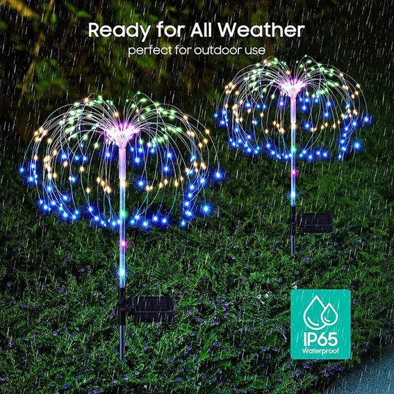 Solar 180LED Fireworks Lamp 8 MODE RGB Multi-Color (Pack of 2pcs) #