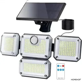 Solar LED Motion Detector Lights For Outdoor Security, House Premises, Warehouses With Remote ( Waterproof, Cool White )(Renewed)