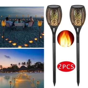 Solar Lights Outdoor Decorative - Solar Garden Lights - Landscape Lighting - Flame Light Torch Dancing Flickering Lawn Lamp