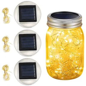 Solar Mason Jar Lid Light 30 Leds Fairy String Lights Garden Hanging Lantern Waterproof Outdoor Patio Wedding Party Decoration