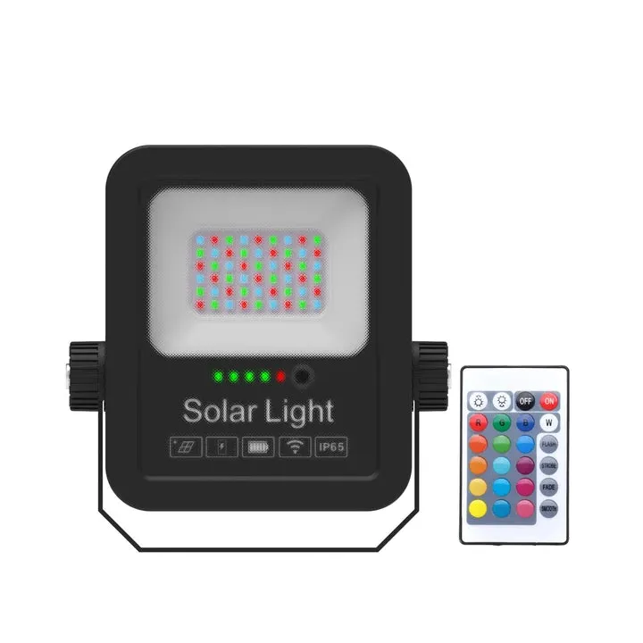 Solar outdoor Waterproof RGB Flood light with Remote Control for Home and Outdoor Purpose