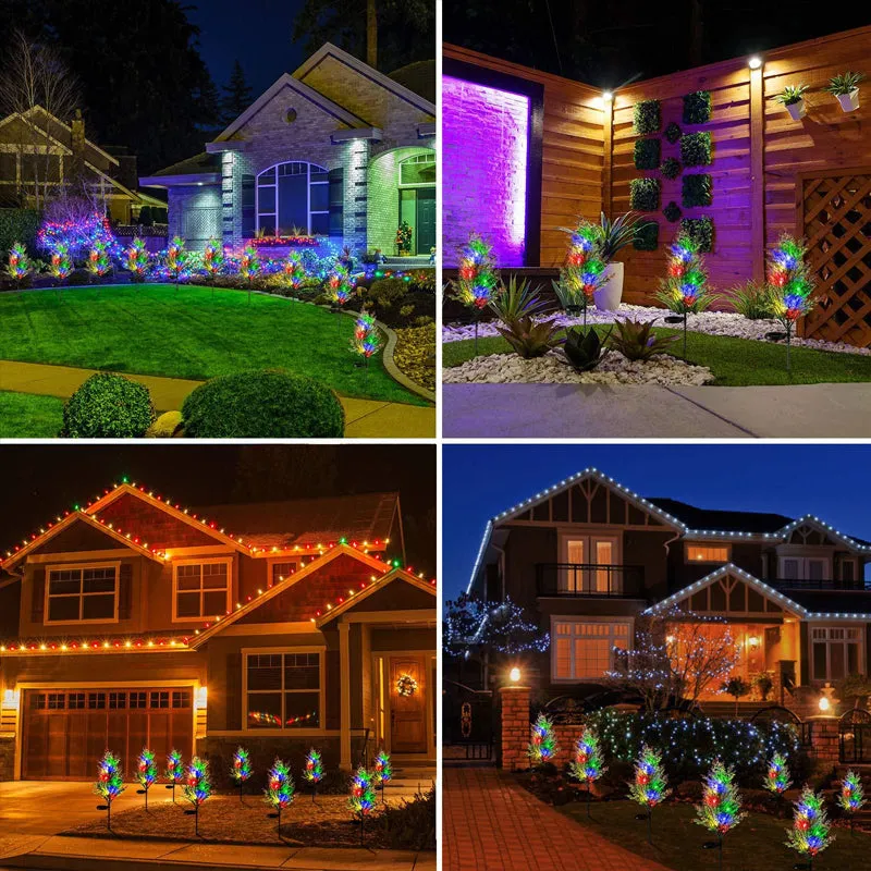 Solar-powered Christmas tree lights for the garden - 2 pcs