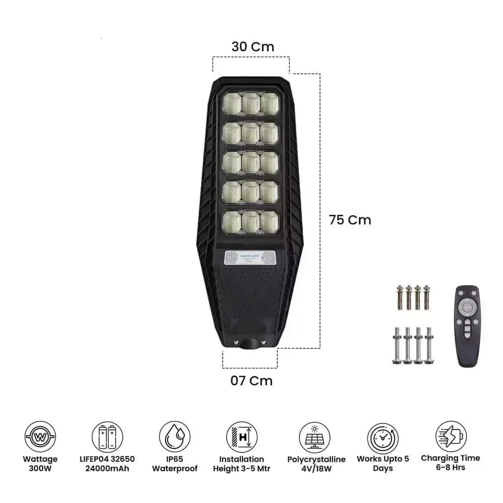 Solar Road Lighting Street Lamp With Motion Sensor For Home Outdoor Garden, Renewed (300W)