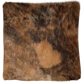 Square Pillow Cover - Brown and Black Cowhide - 18" x 18" (PILC149)