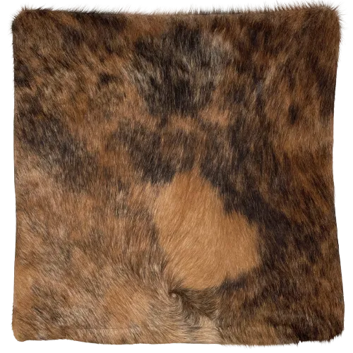 Square Pillow Cover - Brown and Black Cowhide - 18" x 18" (PILC149)