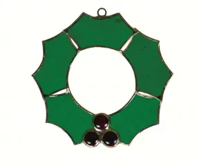 Stained Glass Christmas Wreath Suncatcher