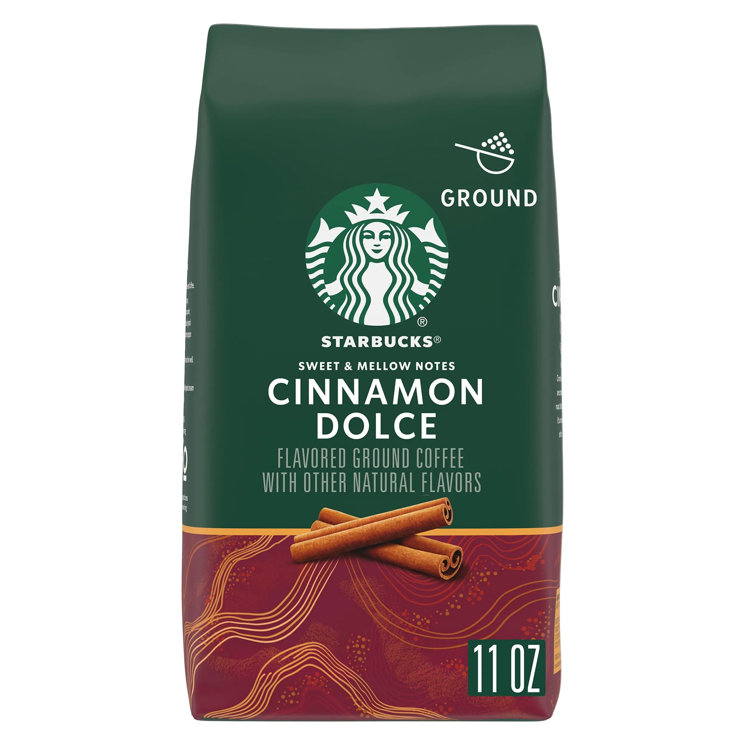 Starbucks Arabica Beans Cinnamon Dolce, Light Roast, Ground Coffee, 11 oz