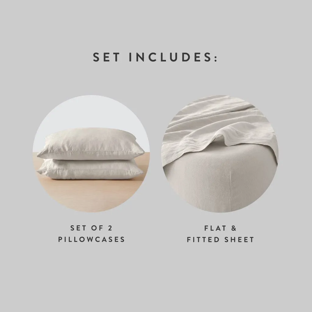 Stonewashed Linen Sheet Set