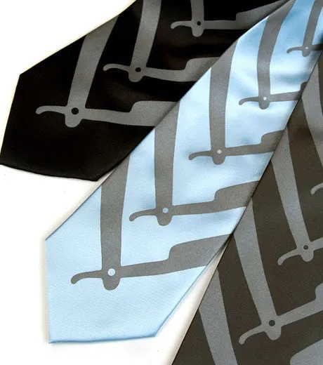 Straight Razor Silk Necktie. Cut Throat Tie