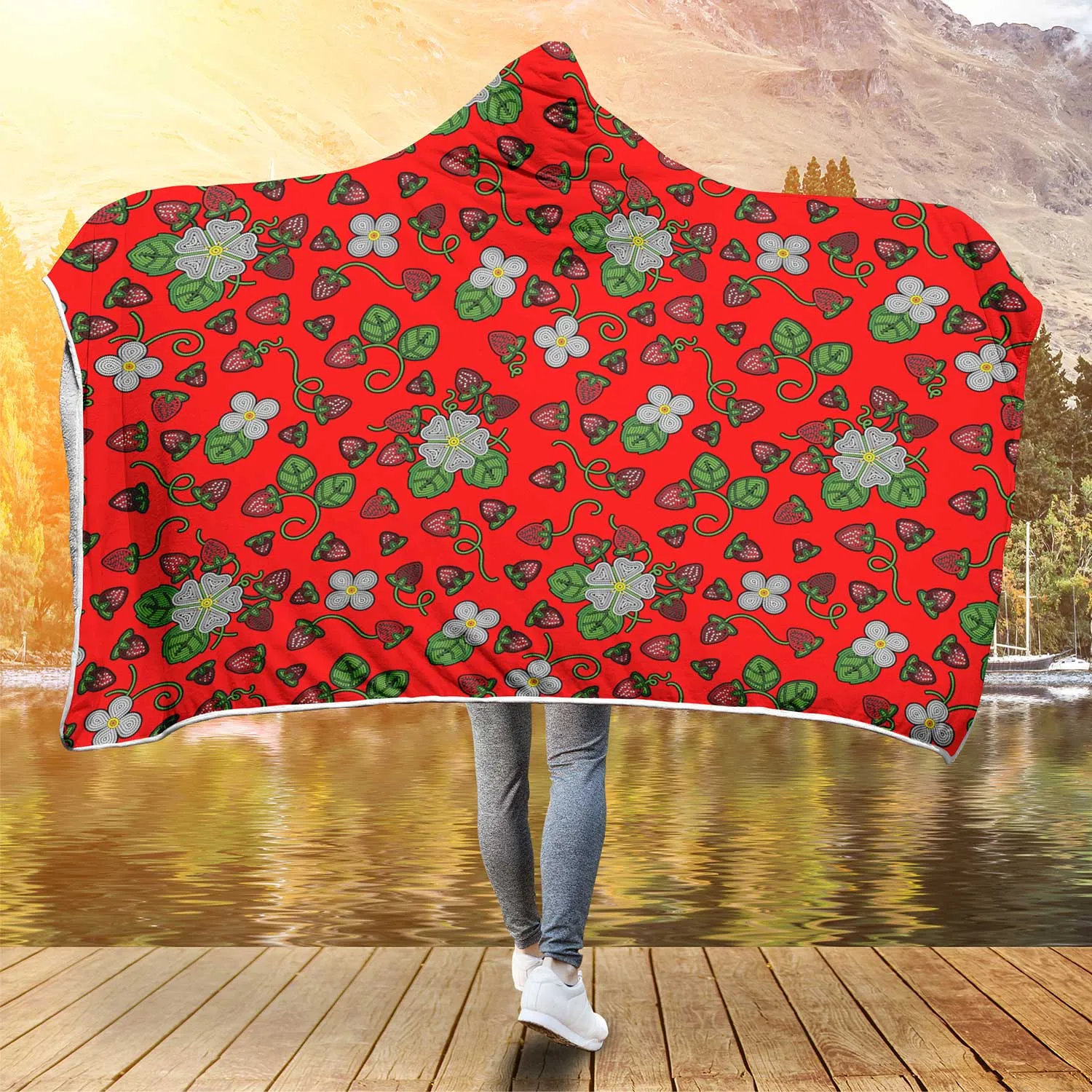 Strawberry Dreams Fire Hooded Blanket