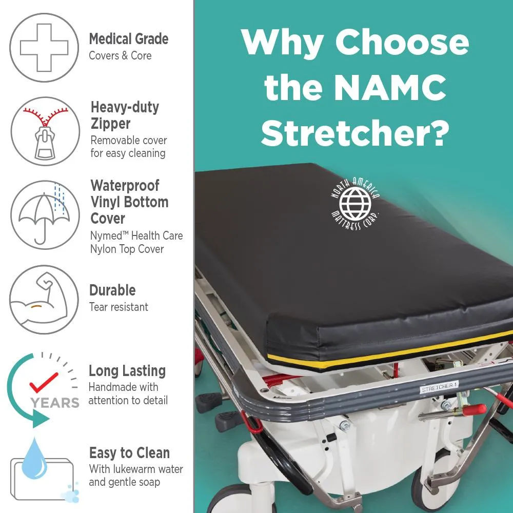 Stryker Emergency Care 1009 - 4" Standard Stretcher Pad with Color Identifier (26"w)