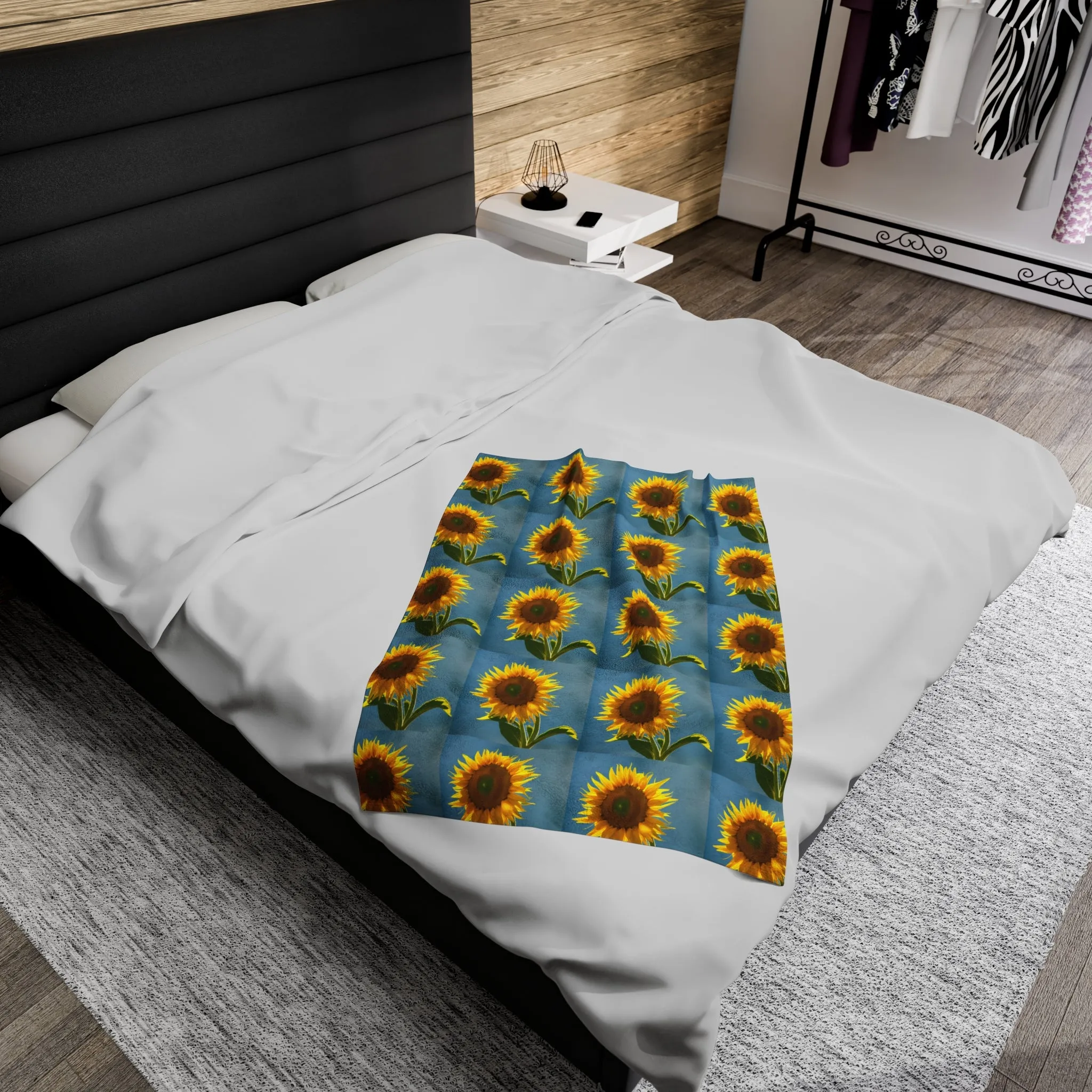 Sunflower Velvet Throw Blanket