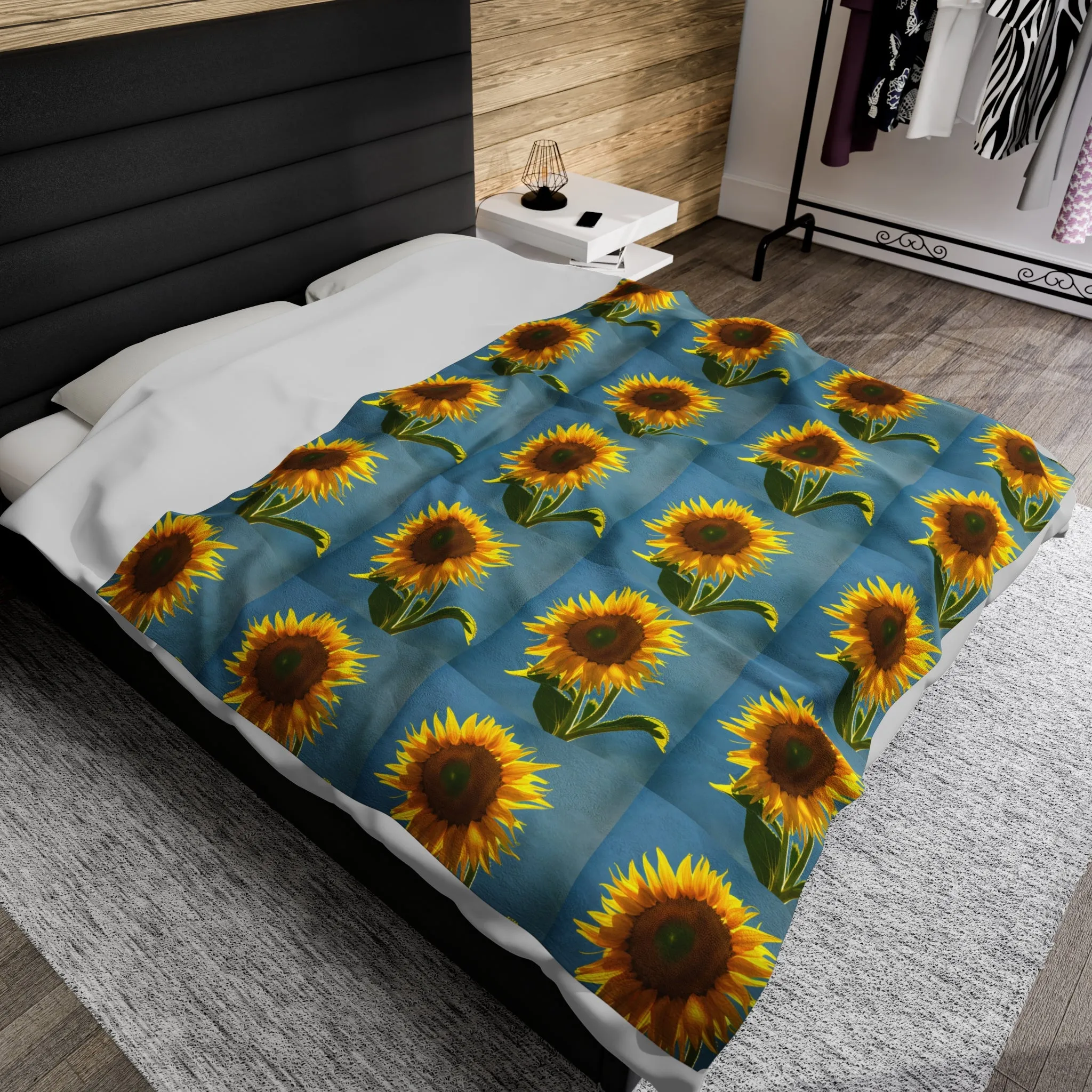 Sunflower Velvet Throw Blanket