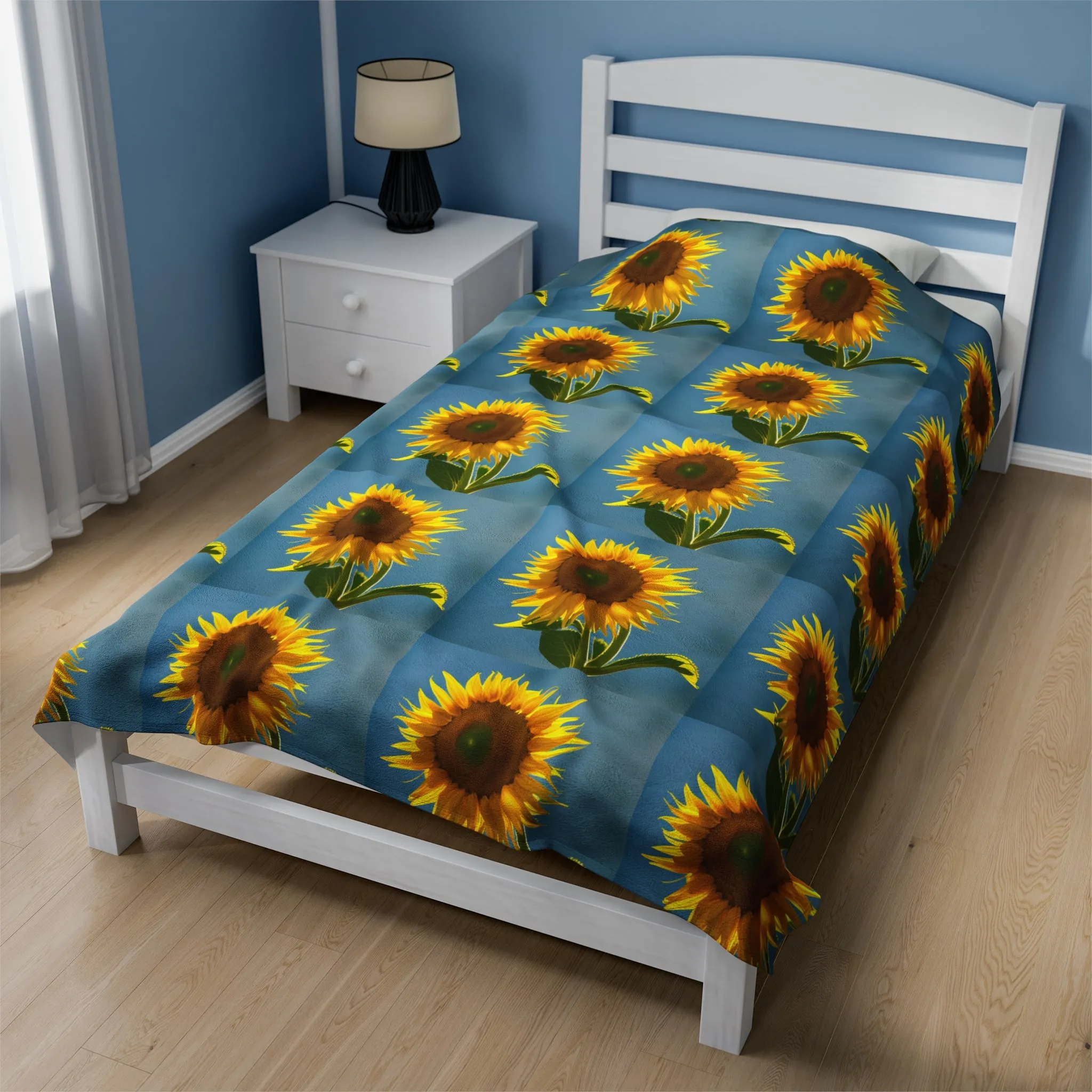 Sunflower Velvet Throw Blanket