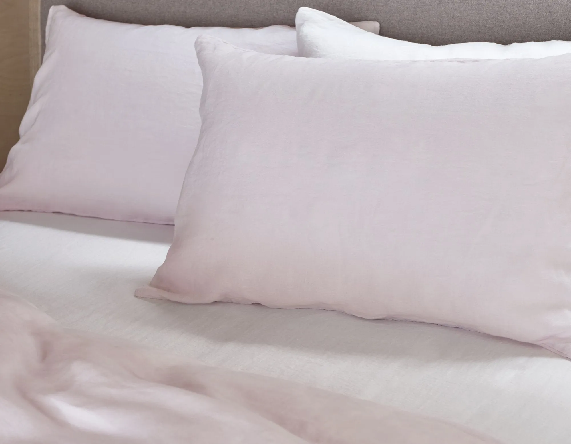 Super King Size Linen Bedding Bundle, KPP - Soft Pink